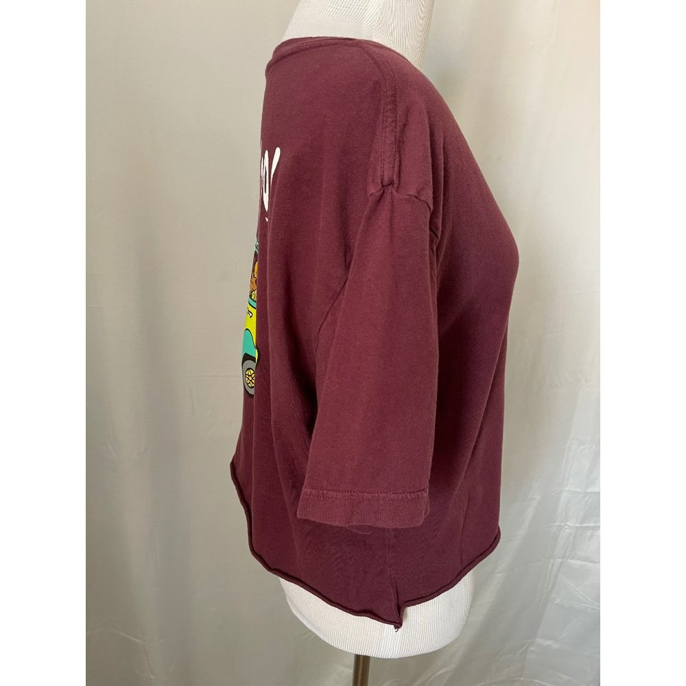 Scooby-Doo Burgundy Short Sleeve Crop Graphic Tee - Picture 5 of 7